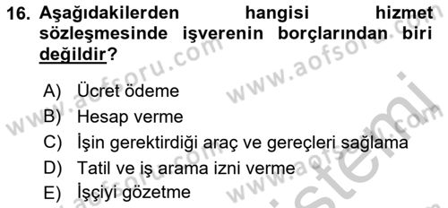 Medeni Hukuk 2 Dersi 2018 - 2019 Yılı Yaz Okulu Sınav Soruları 16. Soru