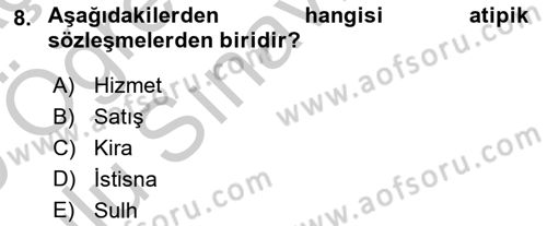 Medeni Hukuk 2 Dersi 2018 - 2019 Yılı Yaz Okulu Sınav Soruları 8. Soru