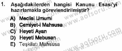 Türk Anayasa Hukuku Dersi Ara Sınavı Deneme Sınav Soruları 1. Soru