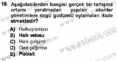 Türk Anayasa Hukuku Dersi Ara Sınavı Deneme Sınav Soruları 19. Soru