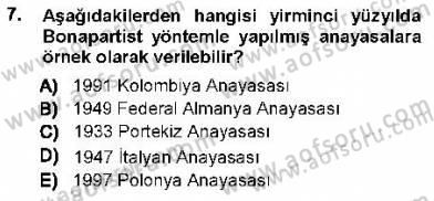 Türk Anayasa Hukuku Dersi Ara Sınavı Deneme Sınav Soruları 7. Soru
