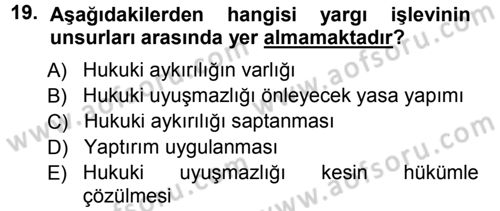 Türk Anayasa Hukuku Dersi 2013 - 2014 Yılı Tek Ders Sınav Soruları 19. Soru