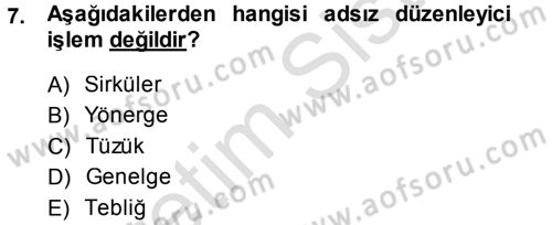 Türk Anayasa Hukuku Dersi 2014 - 2015 Yılı Tek Ders Sınav Soruları 7. Soru