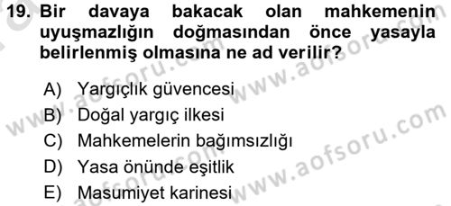 Türk Anayasa Hukuku Dersi 2016 - 2017 Yılı (Vize) Ara Sınav Soruları 19. Soru