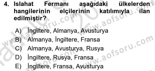 Türk Anayasa Hukuku Dersi Ara Sınavı Deneme Sınav Soruları 4. Soru