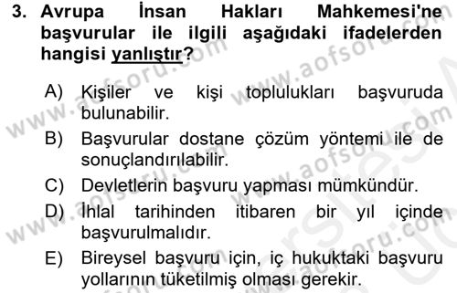 Türk Anayasa Hukuku Dersi 2017 - 2018 Yılı 3 Ders Sınav Soruları 3. Soru