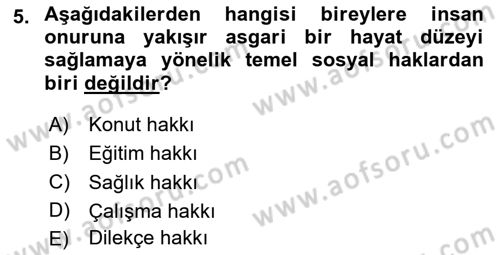 Türk Anayasa Hukuku Dersi 2020 - 2021 Yılı Yaz Okulu Sınav Soruları 5. Soru