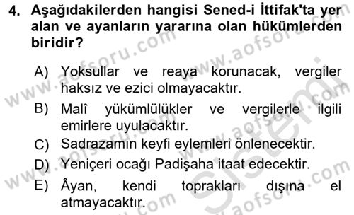 Türk Anayasa Hukuku Dersi Ara Sınavı Deneme Sınav Soruları 4. Soru
