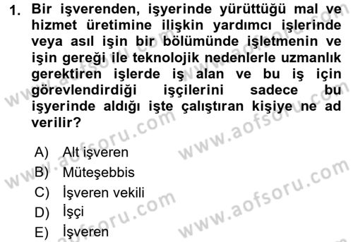İş Ve Sosyal Güvenlik Hukuku Dersi 2016 - 2017 Yılı 3 Ders Sınav Soruları 1. Soru