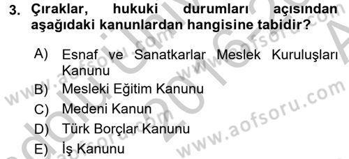 İş Ve Sosyal Güvenlik Hukuku Dersi 2016 - 2017 Yılı (Vize) Ara Sınavı 3. Soru