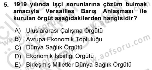 İş Ve Sosyal Güvenlik Hukuku Dersi 2023 - 2024 Yılı (Vize) Ara Sınavı 5. Soru