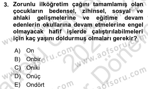 İş Ve Sosyal Güvenlik Hukuku Dersi 2023 - 2024 Yılı (Final) Dönem Sonu Sınav Soruları 3. Soru