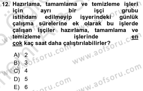 İş Ve Sosyal Güvenlik Hukuku Dersi 2024 - 2025 Yılı (Vize) Ara Sınav Soruları 12. Soru