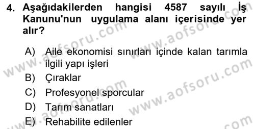 İş Ve Sosyal Güvenlik Hukuku Dersi 2024 - 2025 Yılı (Vize) Ara Sınav Soruları 4. Soru