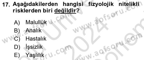 İş Ve Sosyal Güvenlik Hukuku Dersi 2024 - 2025 Yılı (Final) Dönem Sonu Sınav Soruları 17. Soru