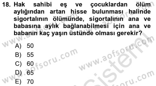 İş Ve Sosyal Güvenlik Hukuku Dersi 2025 - 2026 Yılı (Final) Dönem Sonu Sınav Soruları 18. Soru