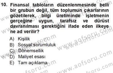 Muhasebe ve Hukuk Dersi 2012 - 2013 Yılı (Vize) Ara Sınav Soruları 10. Soru