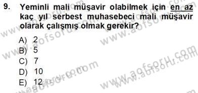 Muhasebe ve Hukuk Dersi 2012 - 2013 Yılı (Vize) Ara Sınav Soruları 9. Soru