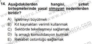 Muhasebe ve Hukuk Dersi 2012 - 2013 Yılı (Final) Dönem Sonu Sınav Soruları 14. Soru