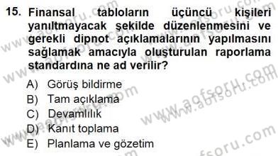 Muhasebe ve Hukuk Dersi 2012 - 2013 Yılı (Final) Dönem Sonu Sınav Soruları 15. Soru