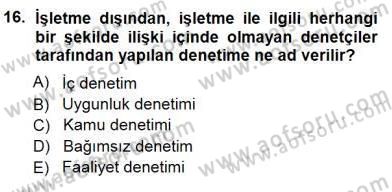 Muhasebe ve Hukuk Dersi 2012 - 2013 Yılı (Final) Dönem Sonu Sınav Soruları 16. Soru