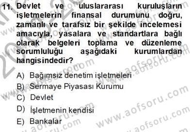 Muhasebe ve Hukuk Dersi 2013 - 2014 Yılı (Vize) Ara Sınav Soruları 11. Soru