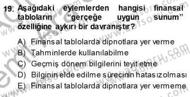 Muhasebe ve Hukuk Dersi 2013 - 2014 Yılı (Vize) Ara Sınav Soruları 19. Soru