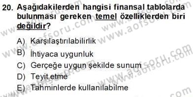 Muhasebe ve Hukuk Dersi 2013 - 2014 Yılı (Vize) Ara Sınav Soruları 20. Soru