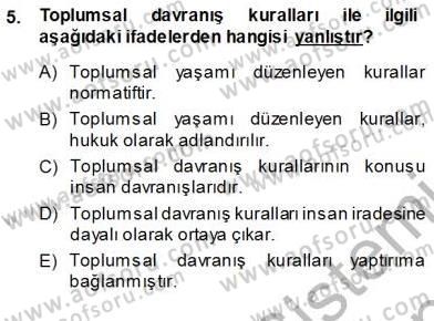 Muhasebe ve Hukuk Dersi 2013 - 2014 Yılı (Vize) Ara Sınav Soruları 5. Soru