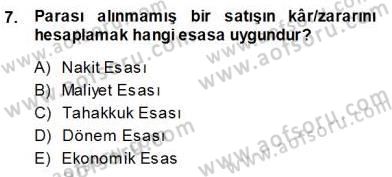 Muhasebe ve Hukuk Dersi 2013 - 2014 Yılı (Vize) Ara Sınav Soruları 7. Soru
