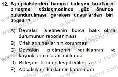 Muhasebe ve Hukuk Dersi 2013 - 2014 Yılı (Final) Dönem Sonu Sınav Soruları 12. Soru