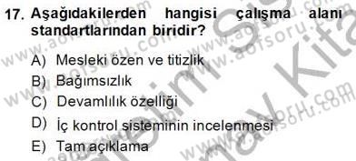 Muhasebe ve Hukuk Dersi 2013 - 2014 Yılı (Final) Dönem Sonu Sınav Soruları 17. Soru