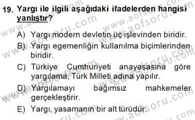 Muhasebe ve Hukuk Dersi 2013 - 2014 Yılı (Final) Dönem Sonu Sınav Soruları 19. Soru