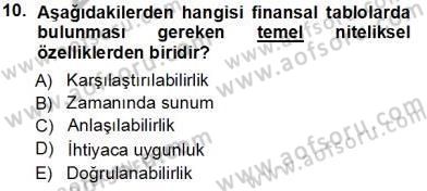 Muhasebe ve Hukuk Dersi 2013 - 2014 Yılı Tek Ders Sınav Soruları 10. Soru
