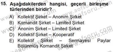 Muhasebe ve Hukuk Dersi 2013 - 2014 Yılı Tek Ders Sınav Soruları 15. Soru