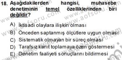 Muhasebe ve Hukuk Dersi 2013 - 2014 Yılı Tek Ders Sınav Soruları 18. Soru