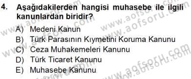 Muhasebe ve Hukuk Dersi 2013 - 2014 Yılı Tek Ders Sınav Soruları 4. Soru
