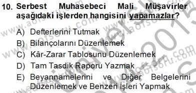 Muhasebe ve Hukuk Dersi 2014 - 2015 Yılı (Vize) Ara Sınav Soruları 10. Soru