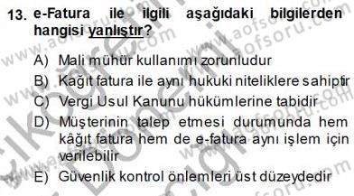 Muhasebe ve Hukuk Dersi 2014 - 2015 Yılı (Vize) Ara Sınav Soruları 13. Soru