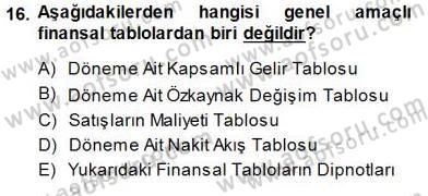 Muhasebe ve Hukuk Dersi 2014 - 2015 Yılı (Vize) Ara Sınav Soruları 16. Soru