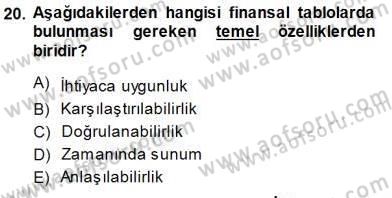 Muhasebe ve Hukuk Dersi 2014 - 2015 Yılı (Vize) Ara Sınav Soruları 20. Soru