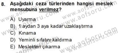 Muhasebe ve Hukuk Dersi 2014 - 2015 Yılı (Vize) Ara Sınav Soruları 8. Soru