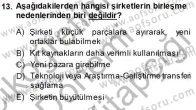 Muhasebe ve Hukuk Dersi 2014 - 2015 Yılı (Final) Dönem Sonu Sınav Soruları 13. Soru