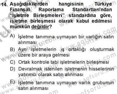 Muhasebe ve Hukuk Dersi 2014 - 2015 Yılı (Final) Dönem Sonu Sınav Soruları 14. Soru