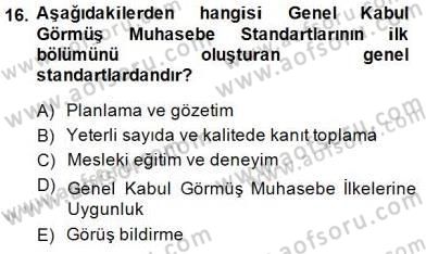 Muhasebe ve Hukuk Dersi 2014 - 2015 Yılı (Final) Dönem Sonu Sınav Soruları 16. Soru