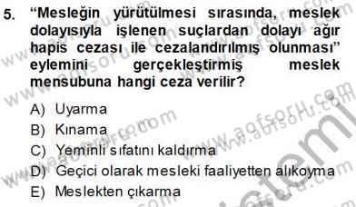 Muhasebe ve Hukuk Dersi 2014 - 2015 Yılı (Final) Dönem Sonu Sınav Soruları 5. Soru
