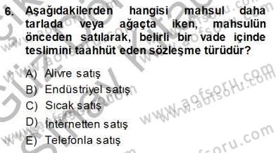 Muhasebe ve Hukuk Dersi 2014 - 2015 Yılı (Final) Dönem Sonu Sınav Soruları 6. Soru