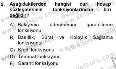 Muhasebe ve Hukuk Dersi 2014 - 2015 Yılı (Final) Dönem Sonu Sınav Soruları 9. Soru