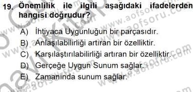 Muhasebe ve Hukuk Dersi 2015 - 2016 Yılı (Vize) Ara Sınavı 19. Soru