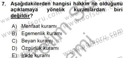 Muhasebe ve Hukuk Dersi 2015 - 2016 Yılı (Vize) Ara Sınavı 7. Soru